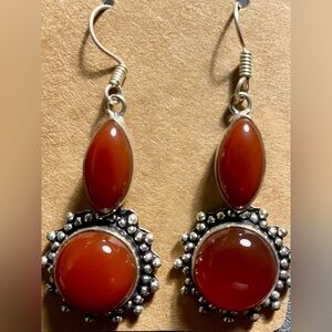 NWOT
BEAUTIFUL HANDCRAFTED CARNELIAN EARRINGS
STAMPED 925 SILVER